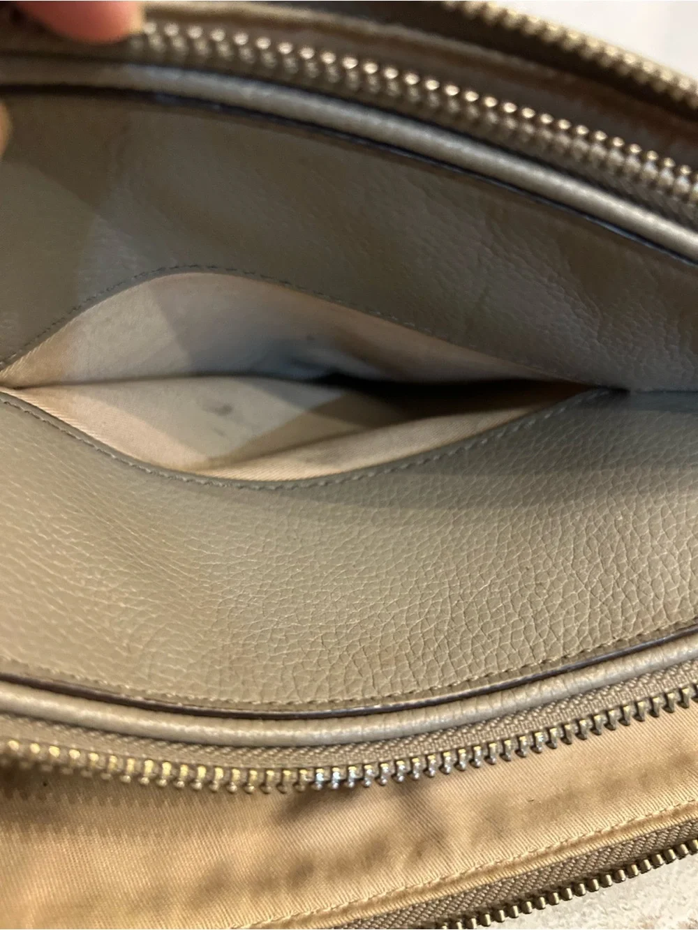 Banana Republic Pebbled Gray Leather Crossbody Bag Minimalist